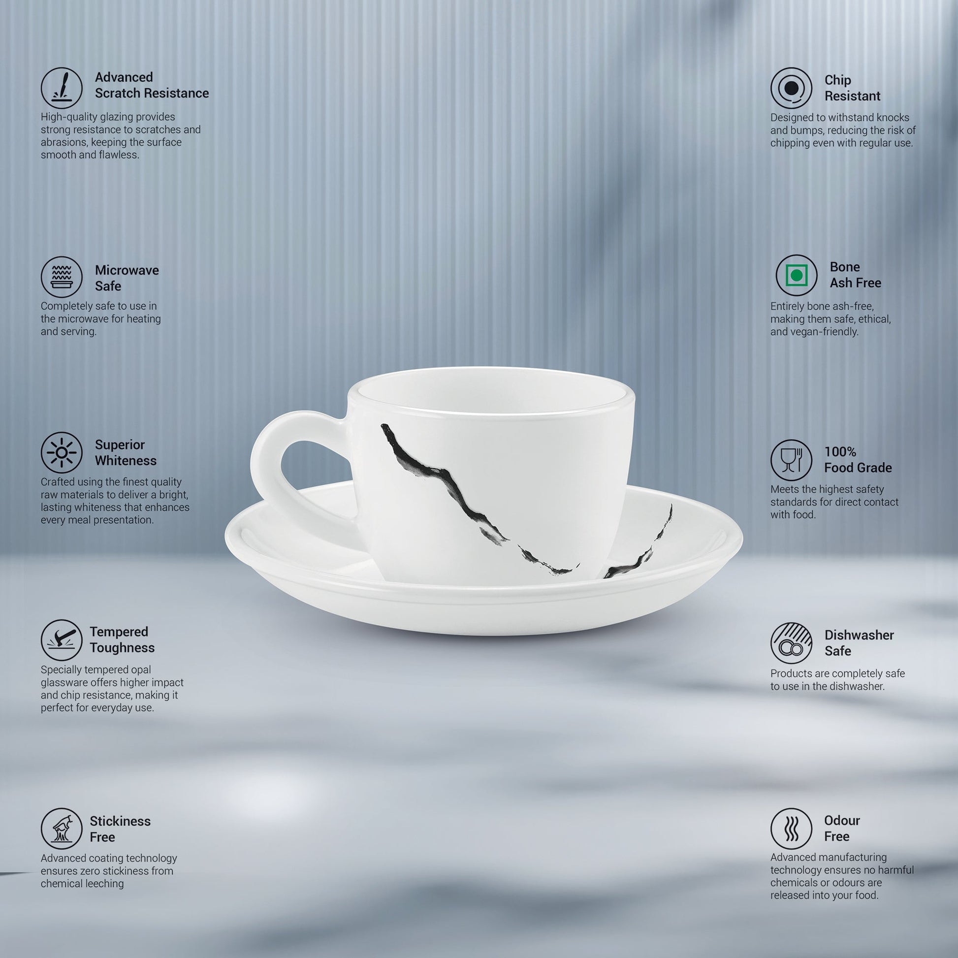 Ophelia 13 CL Cup Saucer Set - STRIA (Treo by Milton)