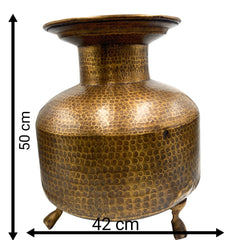 Bhunes Brass Antiques Planter Bowls | Decor Bowl | Pittal Ka Katora | Decorative Antique,Brown, 20 Inch, 1 Piece