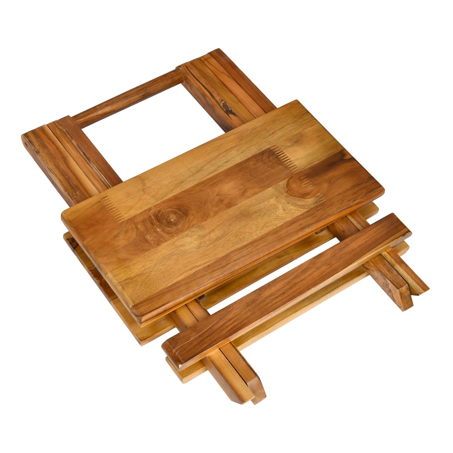 Nilkamal Pablo Teak Wood Folding Table (Natural Walnut)