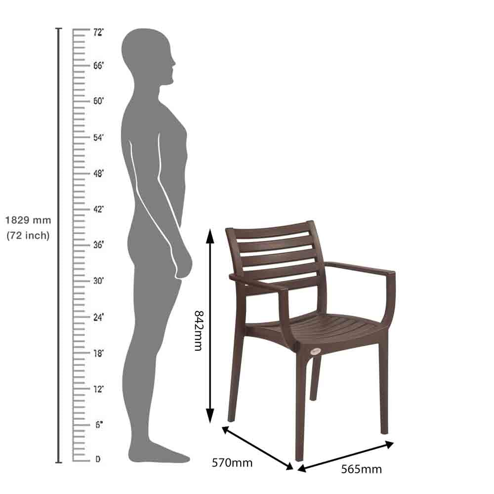 Supreme Empire Plastic With-Arm Chair