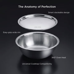 MEYER Trivantage Pro Tasla with lid 3pcs Set (20cm Tasla With Lid + 24cm Tasla With Lid + 26cm Tasla With Lid)