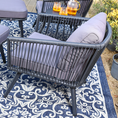 Culb Outdoor Patio Seating Set 2 Chairs and 1 Table Set (Black)