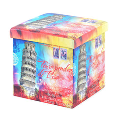 Nilkamal Pisa Folding Storage Ottoman (Blue / Pink)