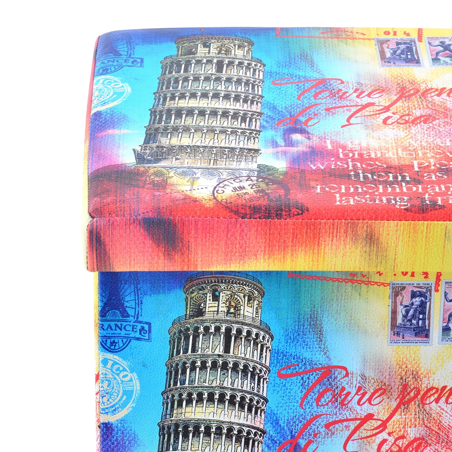 Nilkamal Pisa Folding Storage Ottoman (Blue / Pink)