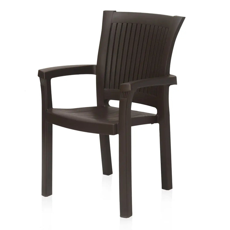 Nilkamal Platinum Plastic Arm Chair (Season Rust Brown)