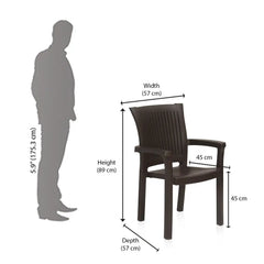 Nilkamal Platinum Plastic Arm Chair (Season Rust Brown)