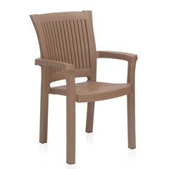 Nilkamal Platinum Premium Plastic Arm Chair (Rattan Dark Beige)