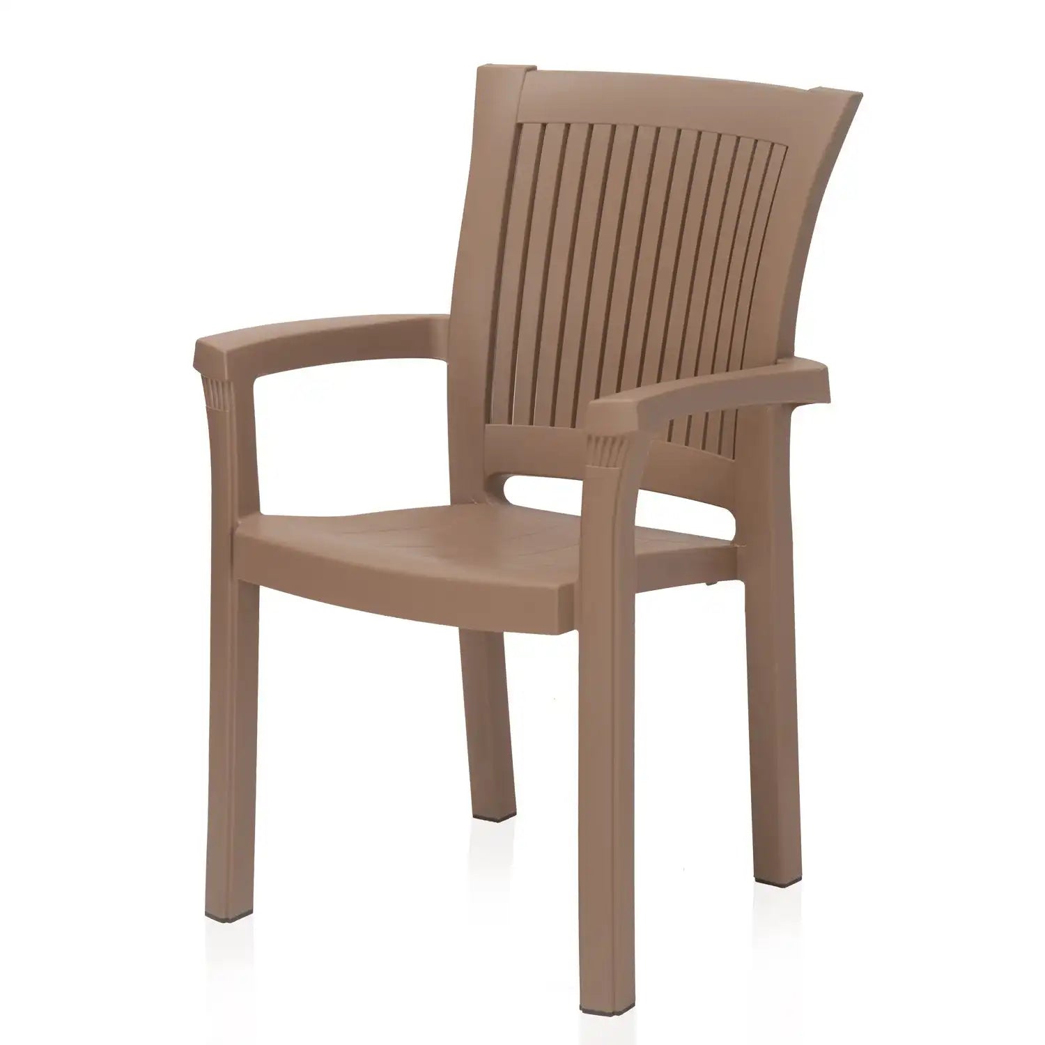 Nilkamal Platinum Premium Plastic Arm Chair (Rattan Dark Beige)