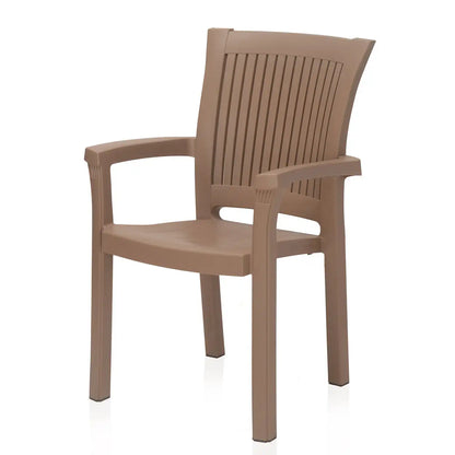 Nilkamal Platinum Premium Plastic Arm Chair (Rattan Dark Beige)