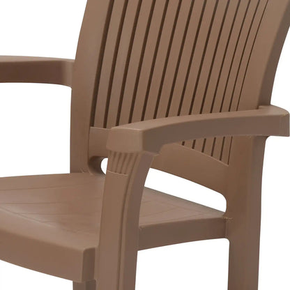 Nilkamal Platinum Premium Plastic Arm Chair (Rattan Dark Beige)