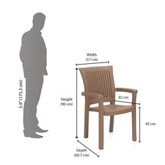 Nilkamal Platinum Premium Plastic Arm Chair (Rattan Dark Beige)
