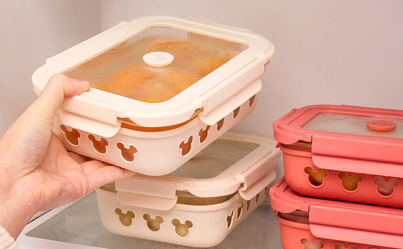 Disney Rectangle Glass Container with Air Tight Detachable Lid (set of 2)