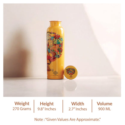 Tamba Bottle with Rajasthani Meena 'Padharo Mhare Desh' Design – 900 ML