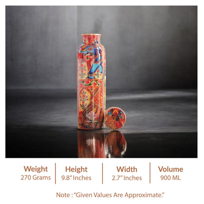 Tamba Bottle with Rajasthani Meena 'Padharo Mhare Desh' Design – 900 ML