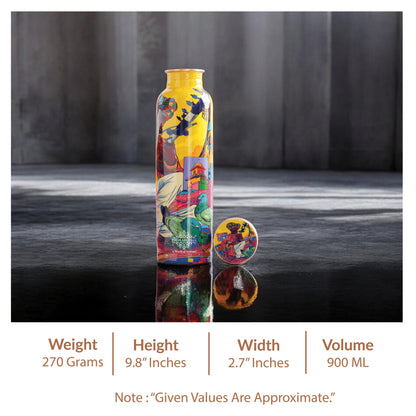 Tamba Bottle with Rajasthani Meena 'Padharo Mhare Desh' Design – 900 ML