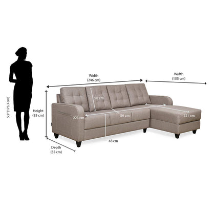 Nilkamal Protean Plus Lounger Left Hand Side Sofa (Brown)