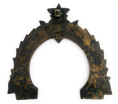 Bhunes Brass Antique Prabhavali Frame – Temple Arch Wall Hanging Prabhawali for Deity | Prabhaval Backplate for Home Mandir & Spiritual Decor, Gold, 8 Inch, 1 Piece