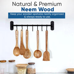 Neem Wood Spatula Set- Pack of 5