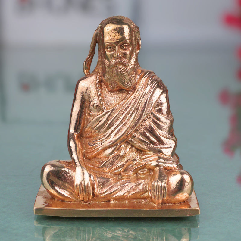 Bronze Pamban Swamigal Idol, Sri Pamban Swamy Panchaloha Murti, Kumaragurudasa Swamigal Tamil Saint Siddhar Vigraha for Pooja Mandir Decor, Gold, 2.5 Inch, 1 Piece
