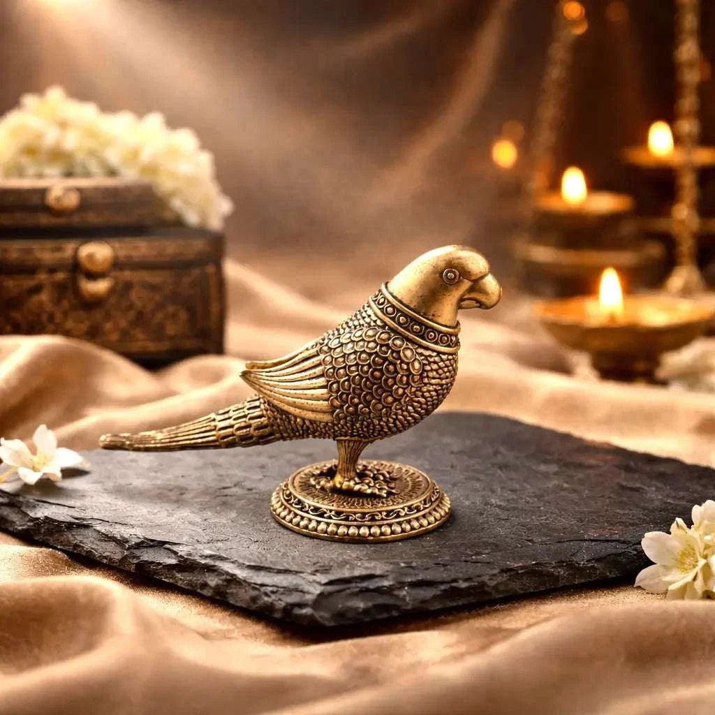 Brass Lightweight Parrot Figurine (2.8 Inch)