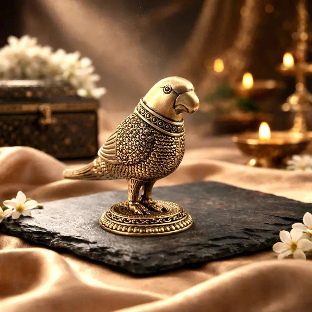 Brass Lightweight Parrot Figurine (2.8 Inch)