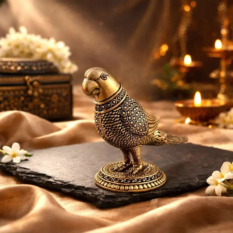 Brass Lightweight Parrot Figurine (2.8 Inch)