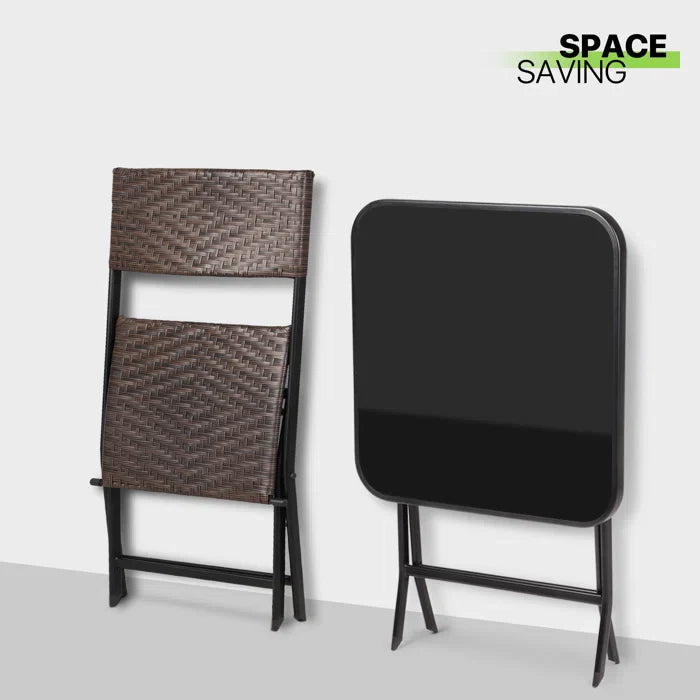 Messer Outdoor Patio Seating Set 2 Chairs and 1 Table Set (Brown)