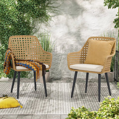Mardi Outdoor Patio Seating Set 2 Chairs Set (Gold)