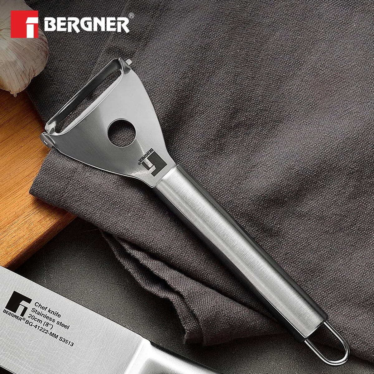 Bergner Argent Stainless Steel 18cm Y Shape Peeler