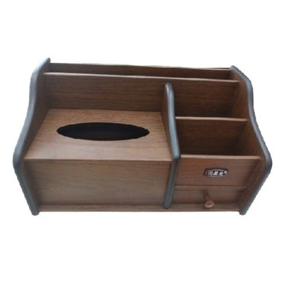 Paper Box Napkin Holder Tissue Box Holder with Storage Box Holder with Small Drawer Tissue Box Cover Desktop Organizer