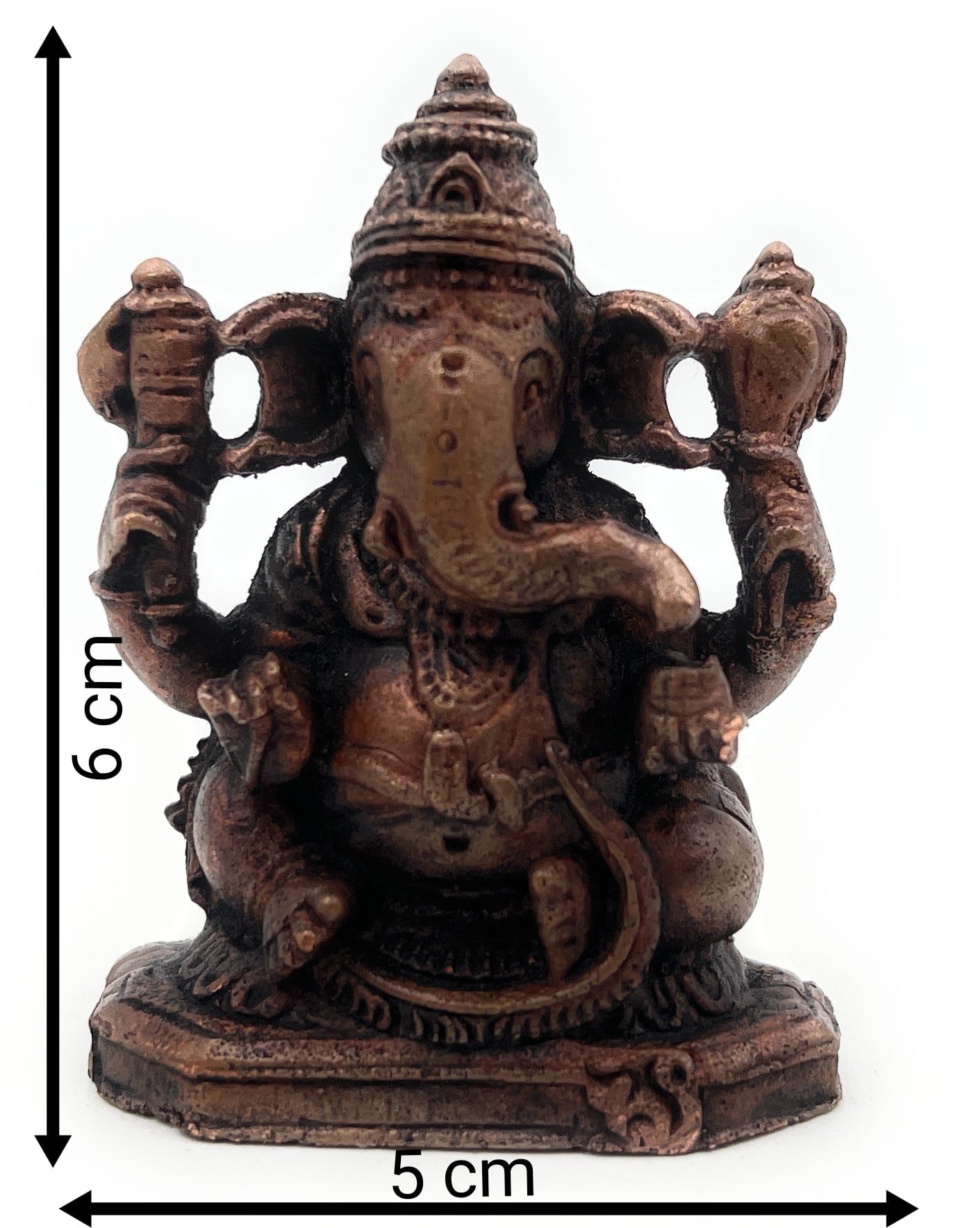 Handcrafted Copper Ganesha Idol, Lord Ganapati Vinayaka Murti for Home Temple, Pooja, Vastu & Spiritual Decor,Brown, 2.5 Inch, 1 Piece
