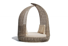 Lava Outdoor Poolside Sunbed With Cushion Daybed (White)