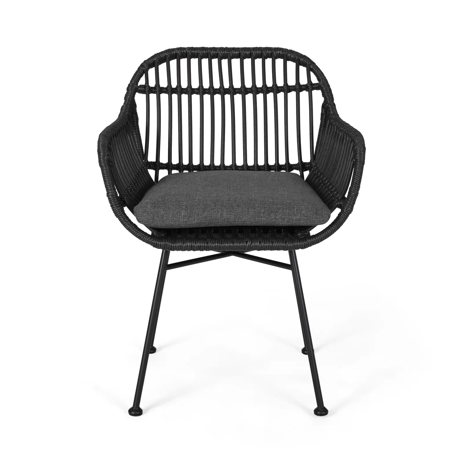 Wise Outdoor Patio Seating Set 2 Chairs and 1 Table Set (Black)