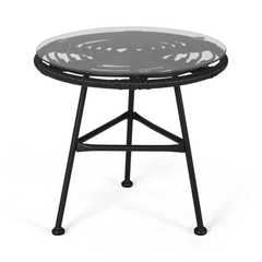 Wise Outdoor Patio Seating Set 2 Chairs and 1 Table Set (Black)