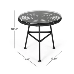Wise Outdoor Patio Seating Set 2 Chairs and 1 Table Set (Black)