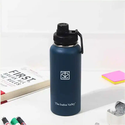 Premium Stainless Steel Vacuum Insulated Wide Mouth Water Bottle with Handle, Leak-proof, 1000ml