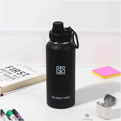 Premium Stainless Steel Vacuum Insulated Wide Mouth Water Bottle with Handle, Leak-proof, 1000ml