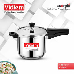 Vidiem Energie 5 Litre Stainless Steel Outer Lid Pressure Cooker
