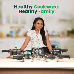 QuicKooker Stainless Steel Pressure Cooker, Premium Quality, Inner Lid, Tri-ply (3 Layer) Heavy Bottom, 100% Safe, ISI Certified, 5 Yr Warranty, Induction & Gas, 3/5L