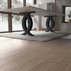 Criss-Cross Oval Metal Table Legs Powder-Coated Black | Premium Iron Base for Dining & Work Tables