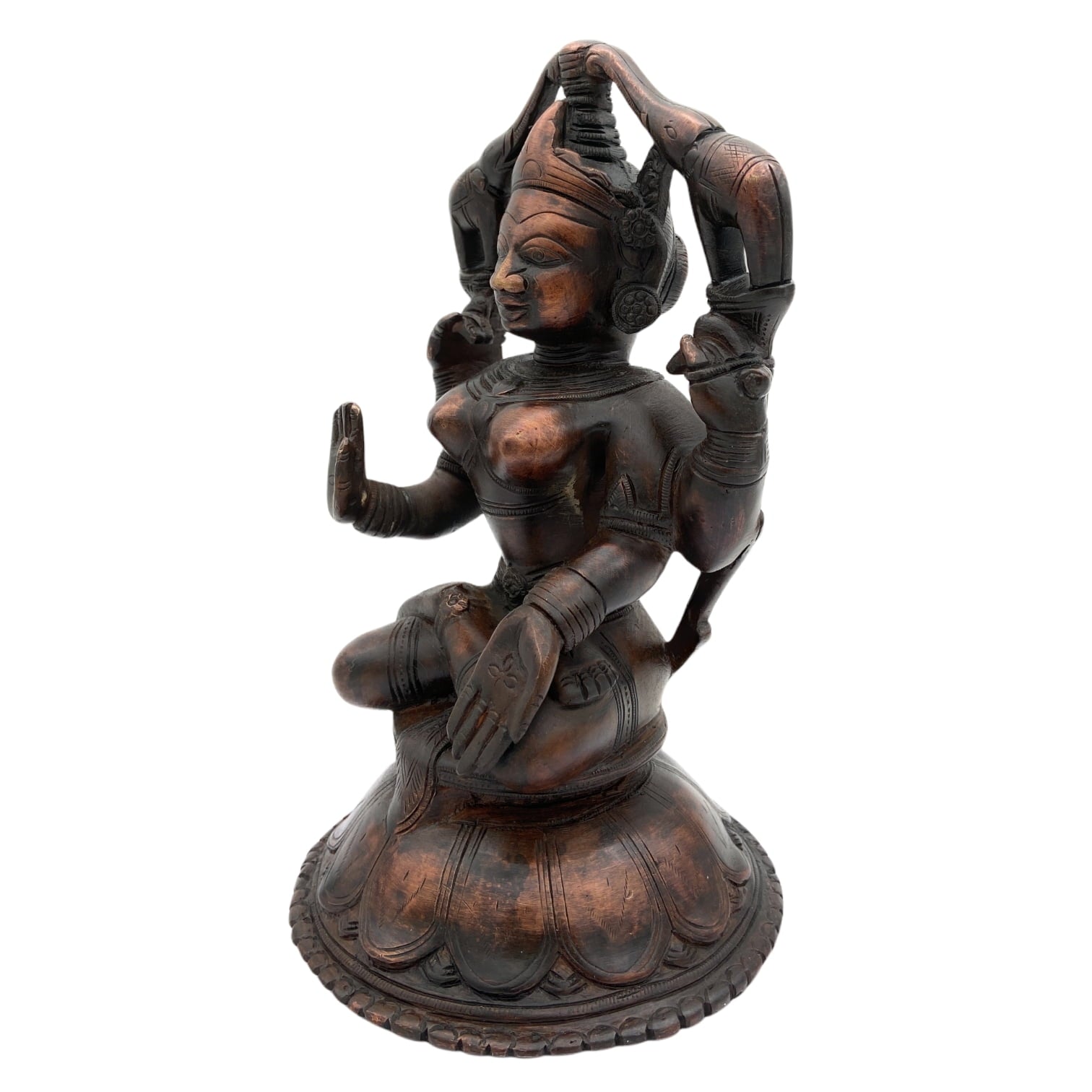 Handcrafted Brass Gaja Lakshmi Idol – Gajalakshmi | Kamala | Padma | Shri Devi Statue for Pooja, Home Temple & Prosperity Decor, Gold, 9 Inch, 1 Piece