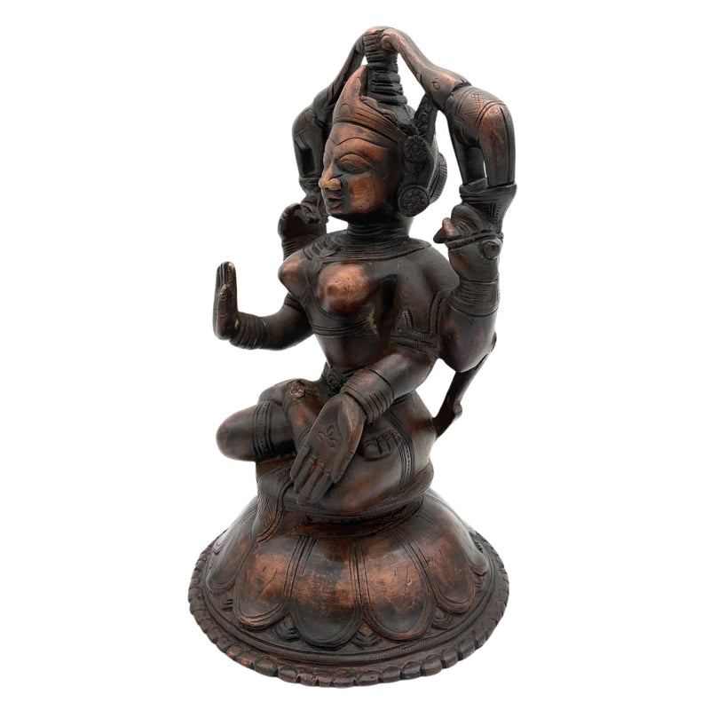 Handcrafted Brass Gaja Lakshmi Idol – Gajalakshmi | Kamala | Padma | Shri Devi Statue for Pooja, Home Temple & Prosperity Decor, Gold, 9 Inch, 1 Piece