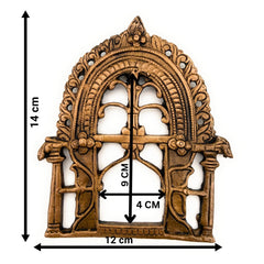 Brass Prabhavali Arch Frame, Wall Hanging for Temple, Home Decor, Small Deity Idol Backdrop, Traditional Prabhawali, Gold, 5.5 Inch, 1 Piece