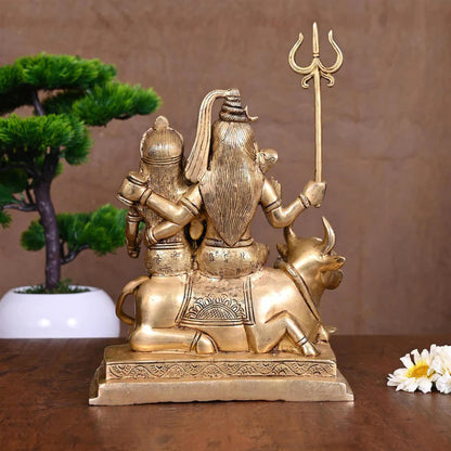 Brass Shiva Family Statue (10.5 Inch)