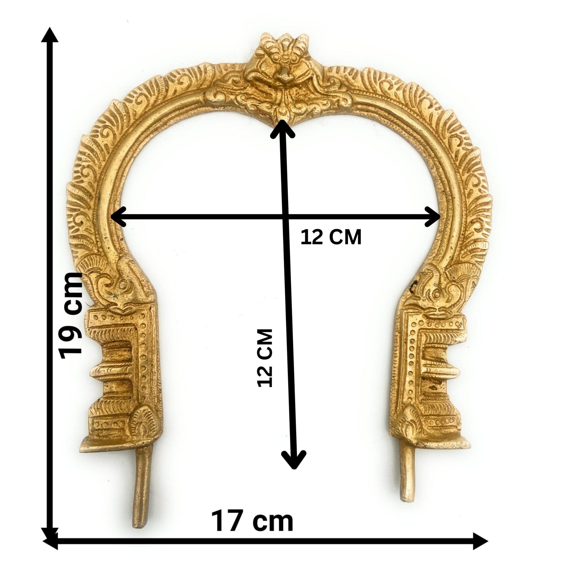 Bhunes Brass Prabhavali Frame Wall Hanging – Arch for Deity Backdrop, Prabhawali Prabhaval for Home Temple Decor | Traditional Pooja Brass Aura Frame, Gold, 7.5 Inch, 1 Piece