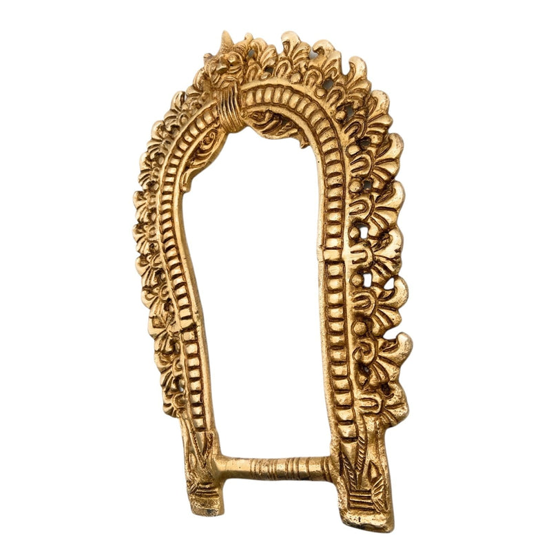 Brass Prabhavali Frame Arch Wall Hanging with Kirtimukha, Prabhawal & Prabhawali for Temple, Home Decor & Deity Backdrop | Traditional Brass Prabhavali for Pooja Room, Gold, 12 Inch, 1 Piece
