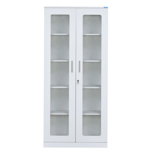 Nilkamal Rafel 2 Glass Door Wardrode (Textured White)