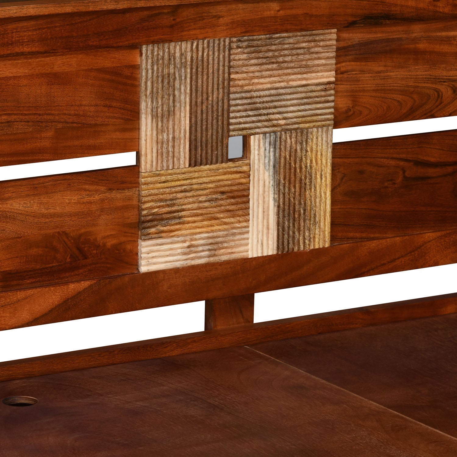 Nilkamal Relaxo Solid Wood Queen Bed (Honey Walnut)