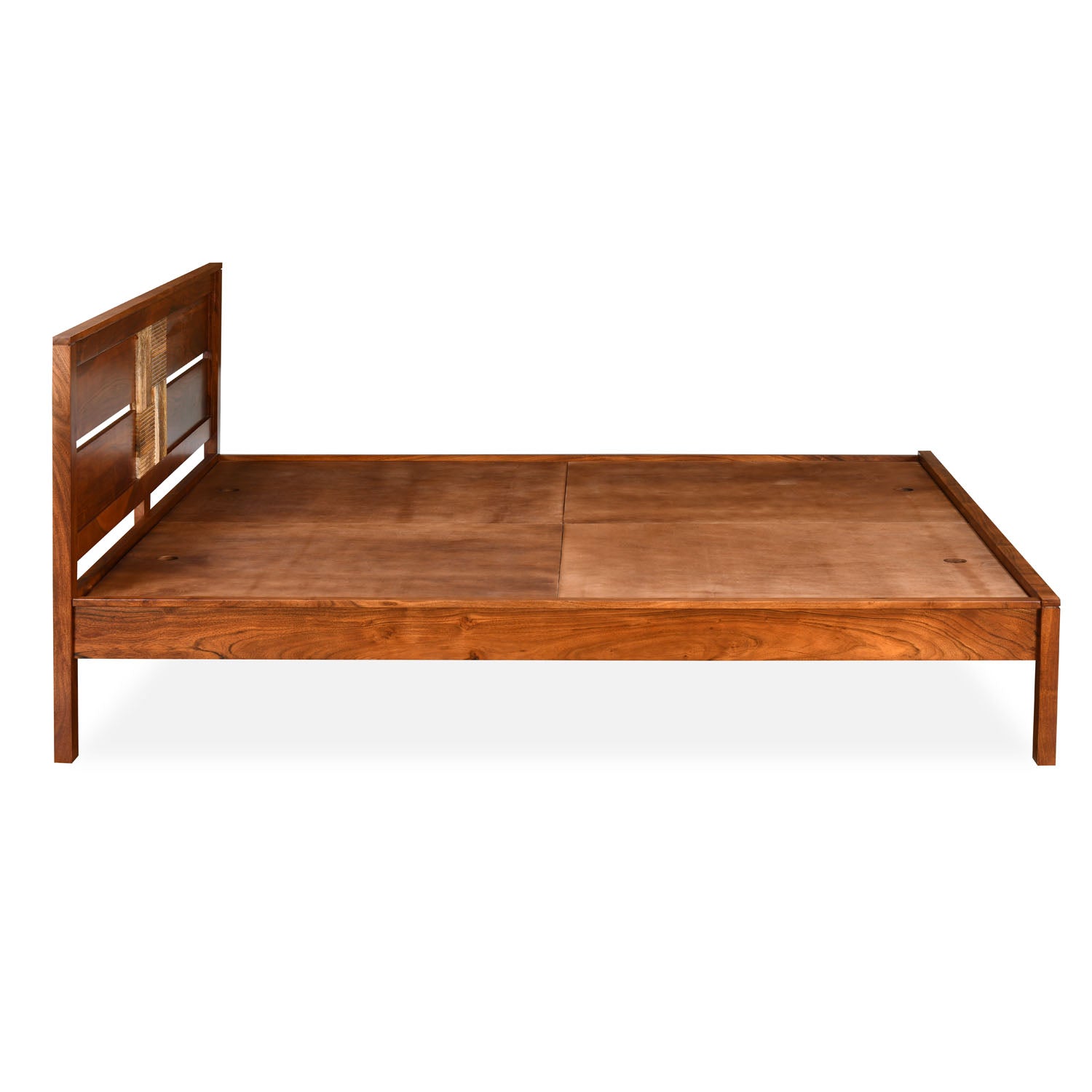 Nilkamal Relaxo Solid Wood Queen Bed (Honey Walnut)