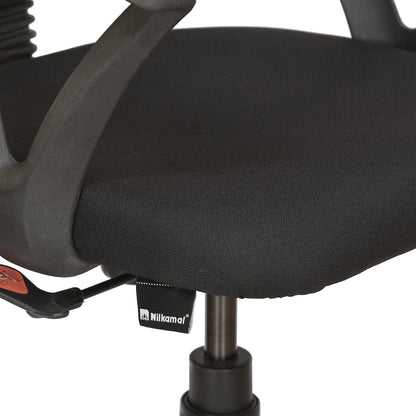 Nilkamal Remus Mid Back Fabric Chair (Black)